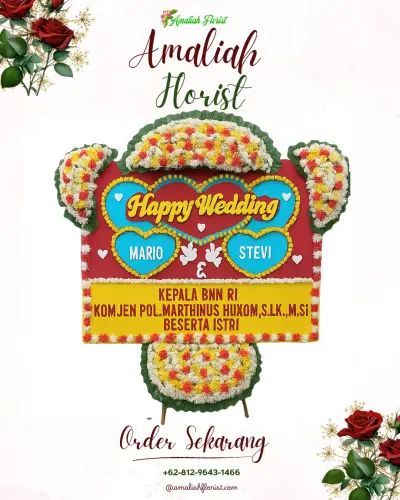 Karangan Papan Bunga Pernikahan di Wanguk